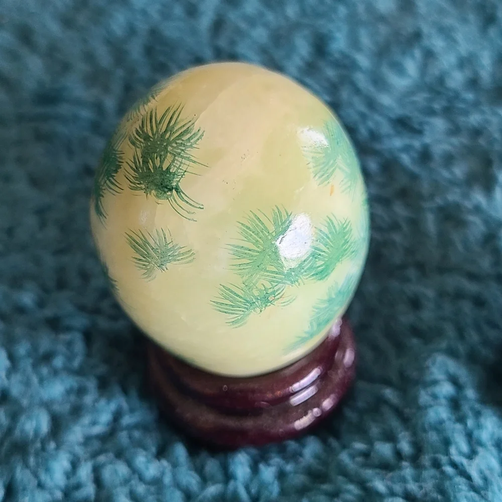 Jade Hand-Painted Owl Eggs - Picture 5 of 9